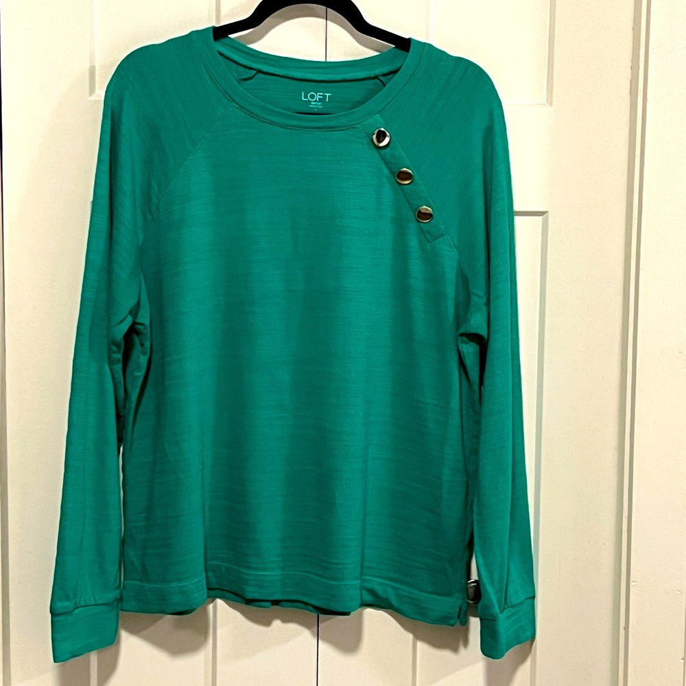 Loft Outlet Kelly Green Sweatshirt Sz L EUC